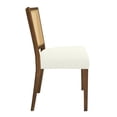thumbnail image 6 of Christopher Knight Home Mid-Century Modern Rattan Dining Chairs, Upholstered Side Chairs, Solid Wood, Walnut+Beige, Set of 2, 6 of 7