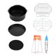 thumbnail image 2 of Juego de accesorios para freidora de aire 7 en 1, piezas, soporte de Metal, estante para brochetas, barril para pasteles (negro), 2 of 8