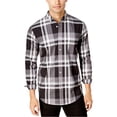thumbnail image 1 of Club Room - Camisa elástica a cuadros para hombre, color negro, pequeña, 1 of 1