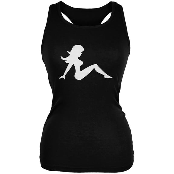 Mudflap Girl Silhouette Black Juniors Soft Tank Top - Small