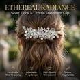 thumbnail image 3 of MIALLO Minimalist Silver Rhinestone Hair Clip, Fashion Handmade Floral Hair Accessories for Women and Girls, Prom Wedding and Daily Wear, 3 of 8