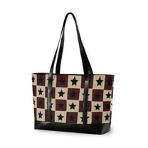 FORMRS Laptop Tote Bag for Women with 15.6" Computer Compartments Handbag, Checkered Stars Pattern