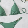 thumbnail image 7 of QUNYINEY Women's Bikini Sets High Waisted Green Triangle 2 Piece Halter Bathing Suits Push Up Tummy Control Womn Swimsuit Sets, 7 of 7