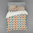 thumbnail image 2 of Ambesonne Retro Bedding Set 3 Pcs, Fifties Style Motifs Vintage, Twin XL, Blue Burnt Orange Blue, 2 of 3