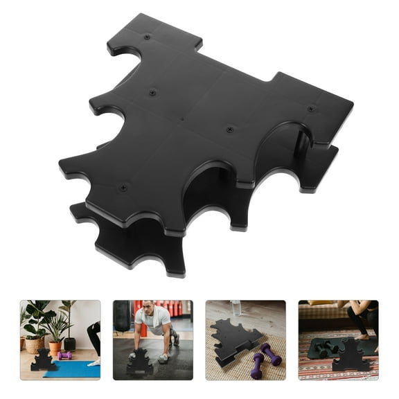 WHAMVOX 1Set Black Plastic Dumbbell Holder for Home Exercise and Gym Use with Multi Layer Design