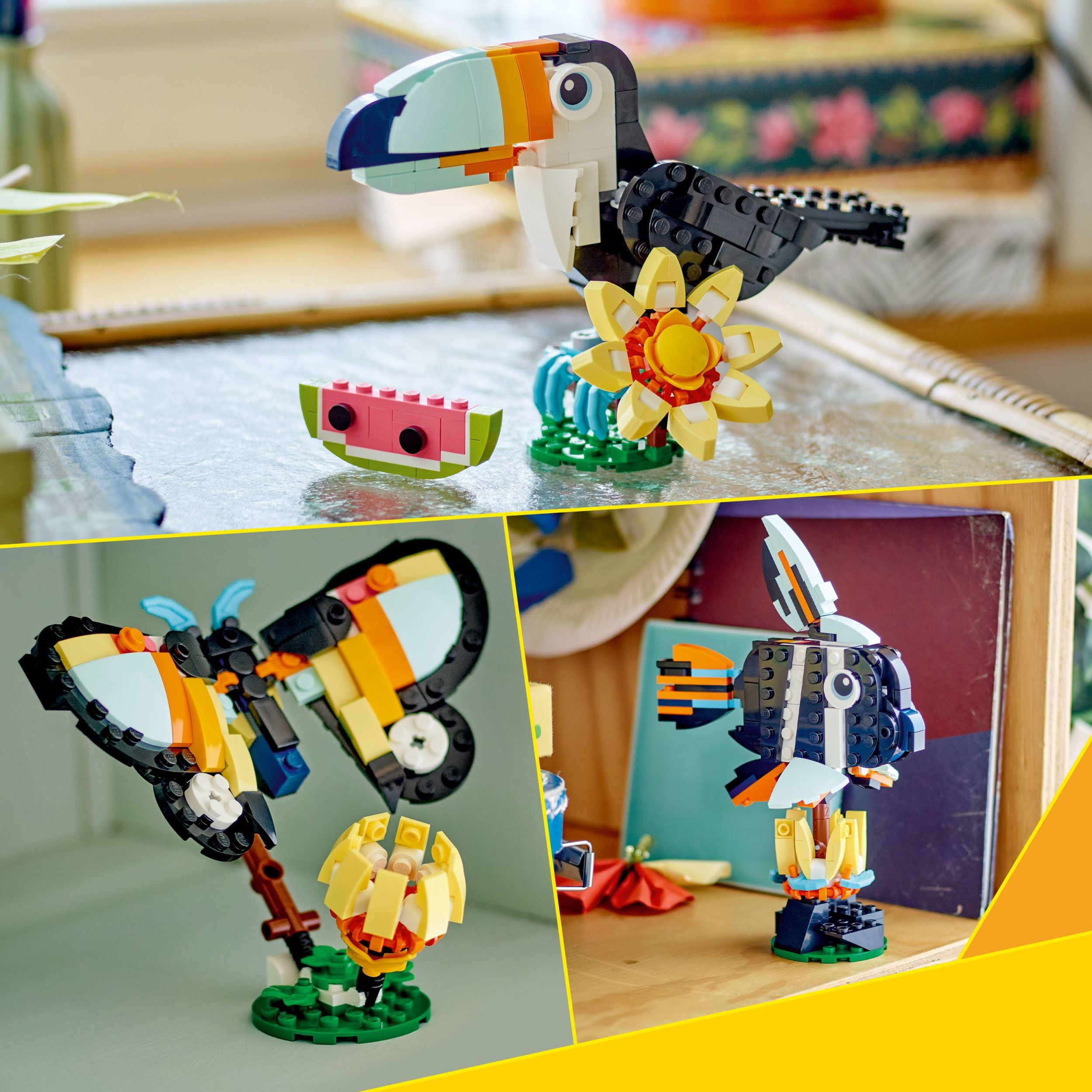 LEGO Creator 3 in 1 Wild Animals: Tropical Toucan Building Toy for Kids- Jungle Building Blocks & Learning Toy for Girls & Boys, Ages 7+ - Build 3 Animal Toys in 1 Set - Gift for Birthdays - 31173, LEGO Wild Animals: Trop 31173