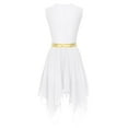 thumbnail image 5 of Aislor Women's Lyrical Dance Dress Sleeveless Tunic Asymmetric Chiffon Dress Size S-XXL A White XL, 5 of 7