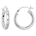 thumbnail image 2 of 10 Pairs Sterling Silver 3/4 inch 18mm Hoop Earrings Women and Men Click Top thick 3mm Tube, 2 of 3