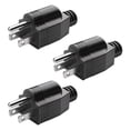thumbnail image 3 of TAPDRA Male Electrical Replacement Plug 3 Pcs 3 Prong Black ABS Plastic 15A 125V for Home Indoor Outdoor RV Wire Extension Plug Replacement, 3 of 7