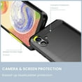 thumbnail image 2 of REQO for Samsung A04 Case, Galaxy A04 Case with Tempered Glass Screen Protector, Shock-Absorption Brushed Flexible Soft TPU Carbon Fiber Protective Cover for Samsung Galaxy A04(Black), 2 of 7