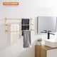 thumbnail image 4 of Toallero de 3 niveles con escalera para montar en la pared con estantes de acero inoxidable acabado dorado cepillado, 4 of 8