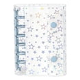 thumbnail image 2 of Holographic Star Clear A7 Binder Notebook Cover, 6 Ring Refillable Loose Leaf Mini Planner Cover, Glitter Transparent PVC Binder with Snap Closure for Cash Envelope Budgeting Scrapbooking, 2 of 7