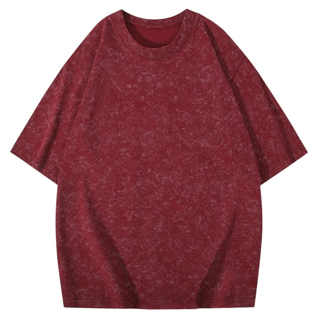 Men's Polyester T-Shirt, Casual Short Sleeve Shirt, Solid Color Round Neck Top for Daily Wear