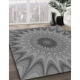thumbnail image 3 of Ahgly Tapis Rond Lavable en Machine Intérieur Transitionnel Gris Carbone, 8 Pieds Rond, 3 of 7