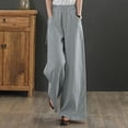thumbnail image 4 of Vedolay Women&nbsp;Pants&nbsp;For&nbsp;Work 2023 Cotton Pants, Summer Casual Wide-Leg Loose Fit Leisure Pants for Womens,Purple XXL, 4 of 5