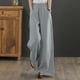 thumbnail image 1 of WILLBEST Pantalones Casuales para Mujer, Holgados, de Pierna Ancha, Cintura Alta, Rectos, Estilo Retro Literario, para Uso Diario. Extra Grande, 1 of 5