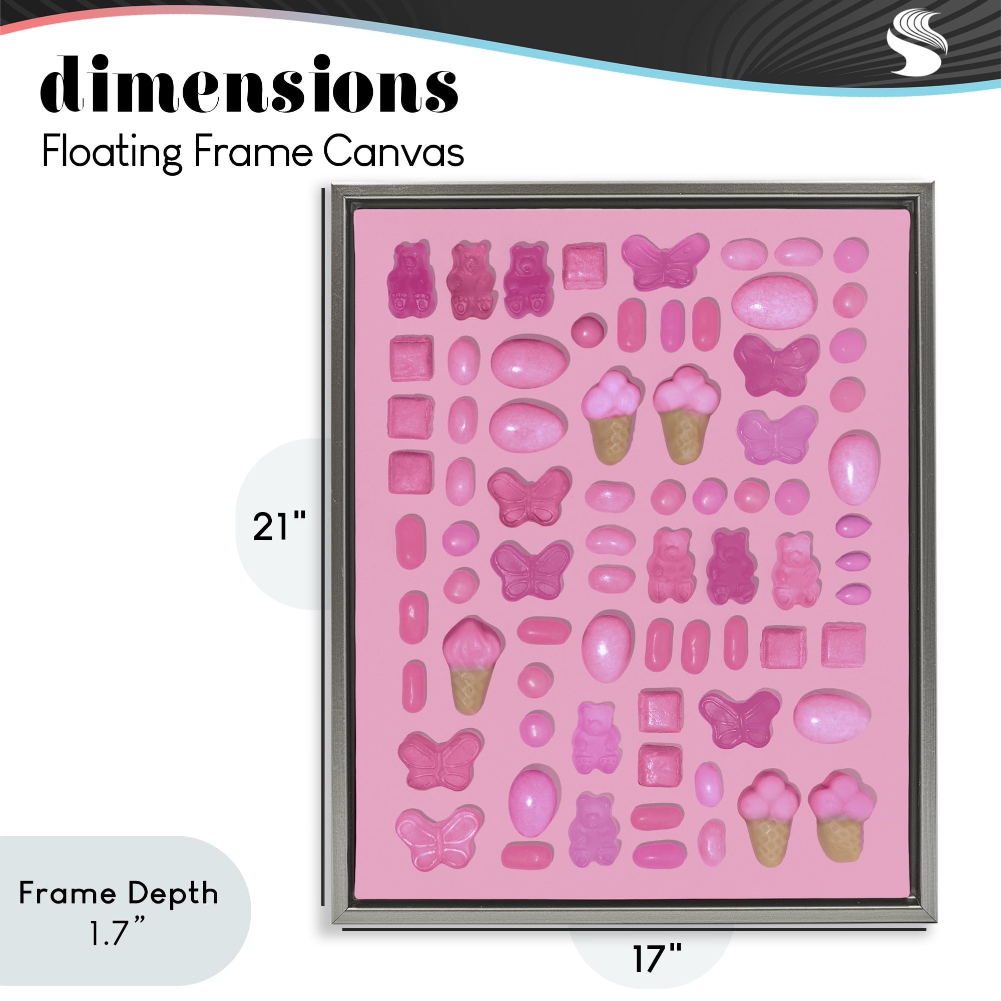 Stupell Industries Pink Toned Candies Gray Framed Floater Canvas Wall Art, design by LISH Creative
