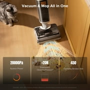 Roborock F25 GT Vacuum Mop All in One, Wet Dry Vacuum Cleaner Cordless, 20000Pa Floor Cleaner Machine for Tile Hardwood Wood Vinyl Floor, Edge to Edge Self Cleaning Electric Mop with 180° Lie-Flat