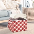 thumbnail image 5 of Red Plaids Beige Hearts Valentine Foldable Storage Bins with Lids Handles Collapsible Storage Containers Tote Boxes 16.5 x 12.6 x 11.8 inches, 5 of 7
