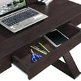 thumbnail image 4 of Writing Computer Desk, 48 inch Modern Study Table, Makeup Vanity Wooden Console Table with Storage Drawers & Strong X Legs(Espresso), 4 of 7