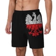 thumbnail image 5 of Mens Polish Flag White Eagle Swimming Trunks with Compression Liner Beach Quick Dry Swim Shorts, 5 of 6