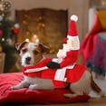thumbnail image 3 of Luxtrada Dog Santa Claus Riding Christmas Costume Funny Pet Cowboy Rider Horse Designed Dogs Cats Outfit Clothes Apparel Party Dress up Clothing Christmas Halloween (Size,M), 3 of 8