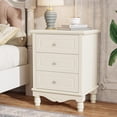 thumbnail image 2 of Tribesigns 3-Drawer Nightstand, White Bed Side Table for Bedroom, Tall Nightstands with Drawer, Large Side End Table with Storage for Living Room, 2 of 7