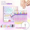 thumbnail image 2 of Nail Art Pens for Painting Nails, 12 Colors Nail art Markers Nail Pens for Nail Art,Nail Painting, And Artistic Decorations, DIY Nail Art Beauty Adorn Manicure Tools,Nail Paint Pens 0.5mm Point, 2 of 7