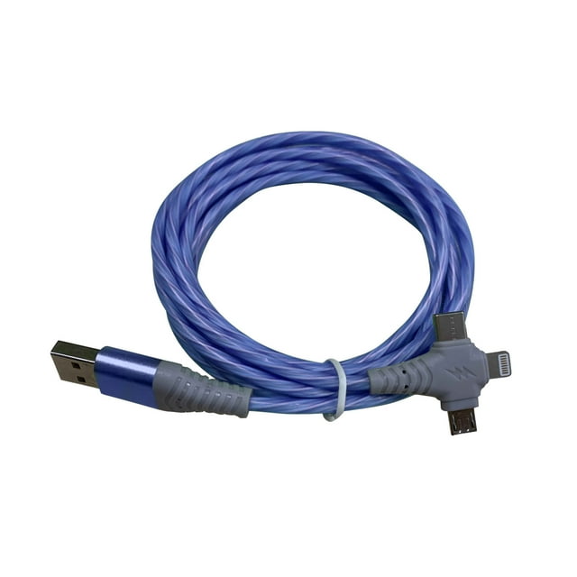 Câble USB Rétractable à Recharge Rapide, Conception Flexible à Trois Angles, Matériau en Nylon Durable, pour Téléphones Android, Synchronisation Type-C, Longueur 3 Pi, Adaptateur de Voyage, Usage au Bureau, Transfert de Données Haute Vitesse Akmoler
