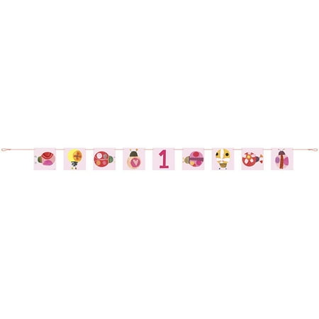 Adorable Ladybug 1st Birthday Block Banner - 7 Ft. (1 Pc.) - Adorable Party Essential, Perfect for Baby's First Birthday Celebration