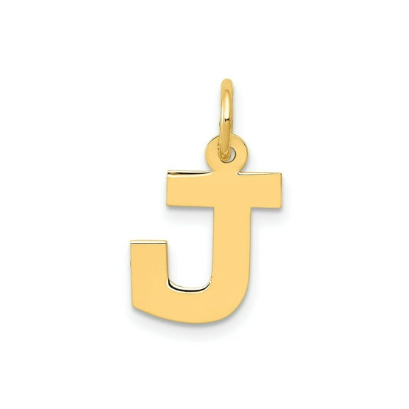 FJC Finejewelers 10 kt Yellow Gold Small Block Initial J Charm 18 x 12 mm