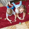 thumbnail image 2 of Homore Cute Fluffy Carpet Soft Washable Area Rugs for Bedroom/ Living Room Decoration, 4' x 5.9' Wine Red, 2 of 8