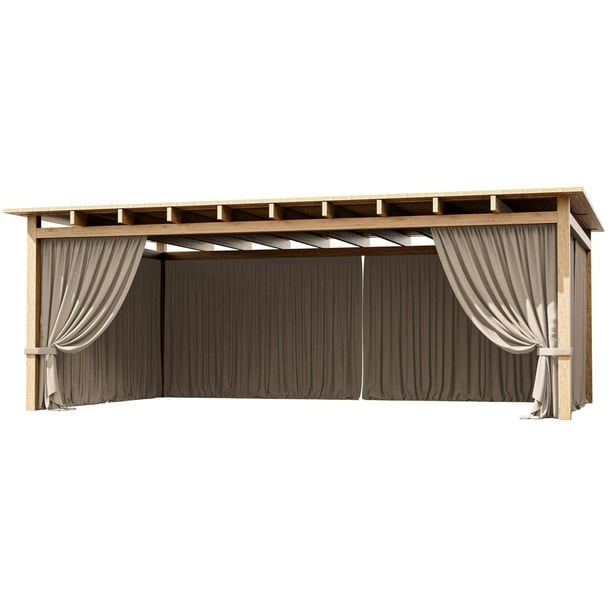 Tounosnt Cortinas De Cenador De 4 Paneles, Cortinas De Repuesto Impermeables Para Exteriores, Paredes Laterales De Privacidad Para Patio Al Aire Libre Con Doble Cremallera De Repuesto Para Toldo De Ce