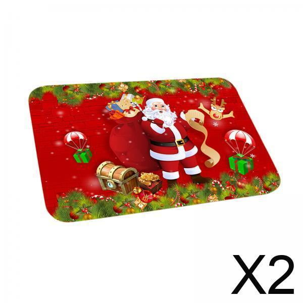 2xalfombra De Baño Navideña, Alfombra De Baño Lavable Para Fiesta Navideña, Regalo De Bañera, Santa S