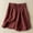 Wine, variant on OKBOP Womens Shorts Clearance $5 Brown Relaxed Fit Casual Wide-Leg Elastic Waist Shorts