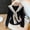 X-Black365, variant on Women's Knit Sweater Long Sleeve Sailor Collar Patchwork Comfortable Fashion Blouse Top With Detachable Cape For Casual Daily Wear,Black,One Size