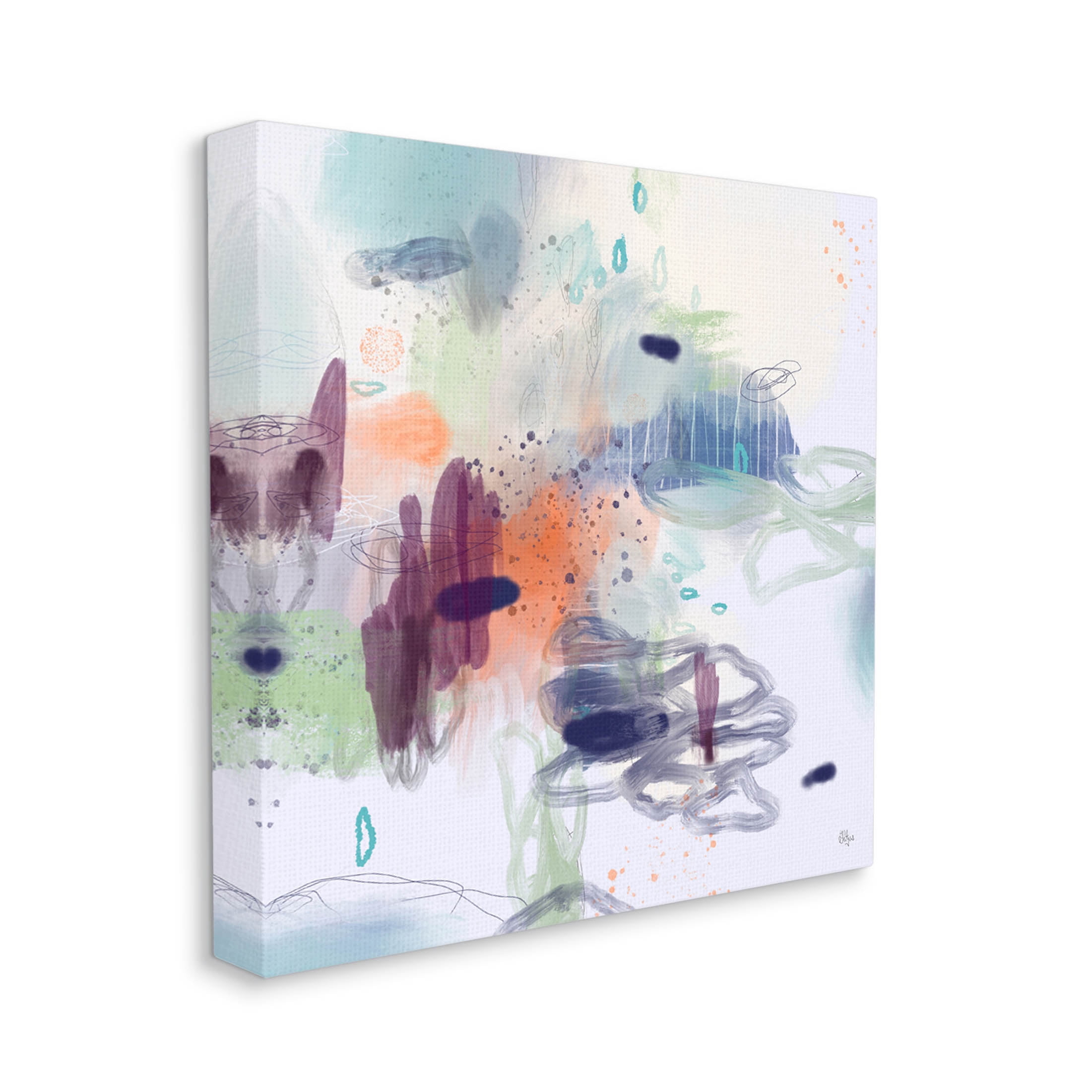 Stupell Industries Modern Busy Squiggle Shapes Graphic Art Gallery Wrapped Canvas Print Wall Art, Design by Lisa Ridgers