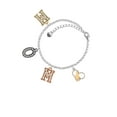 thumbnail image 2 of Delight Jewelry Two-tone Cat Silhouette Heart Multi-Colored Crystal Mom Charm Bracelet, 2 of 4