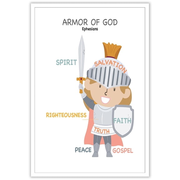 Salvation Faith Church Sunday School Canvas Wall Art Armor Of God Ephesians Kids Scripture Poster Christian Education Prints Painting Boho Inspirational Quotes Wall Decor Posters