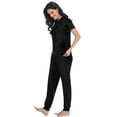 thumbnail image 3 of Purcoar Women Tracksuit Outfit Short Sleeve Velour Sweatshirt Set, 3 of 5