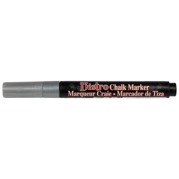 Marvy Uchida Dustless Erasable Chalk Markers, Fine Point Liquid Chalk Marker, Silver, Sold Individually