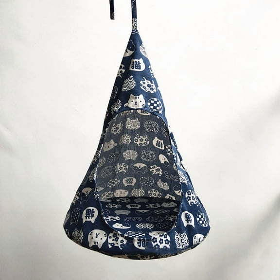 Breathable Cat Hammock Bed Comfortable Hanging Pet Hammock Bed Swing for Cats Small Dogs Rabbits, Blue cat Head