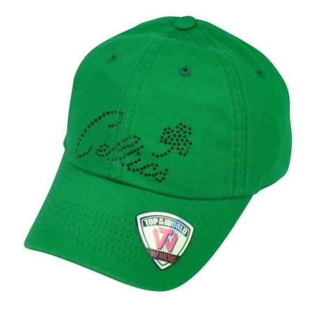 NBA Boston Celtics Top of the World Womens Green Rhinestone Hat Cap Sun Buckle