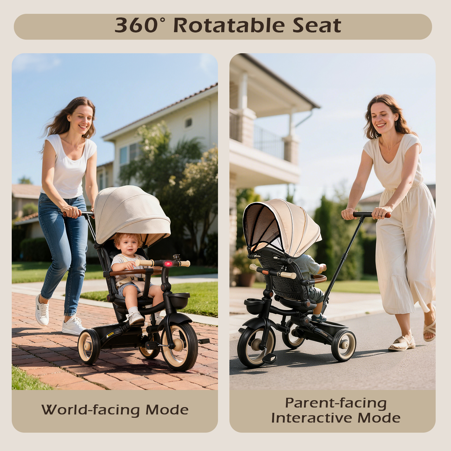 JoyStone 7-in-1 Foldable Tricycle Stroller for Toddlers Ages 1-6 photo 8