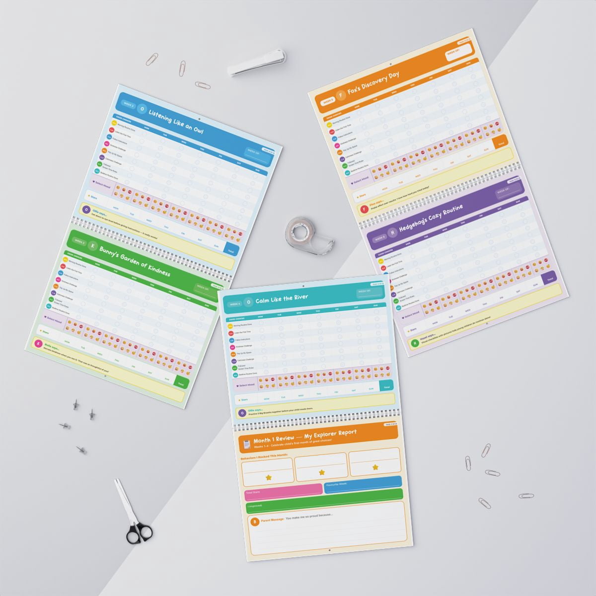 Behavior Chart for Kids at Home – 60 Day Wall Planner for Ages 3–7 – Morning & Bedtime Routine Chart, Visual Schedule, Screen Time Monitoring with Weekly Tracker & Monthly Review | 14x11.5 in 250 GSM