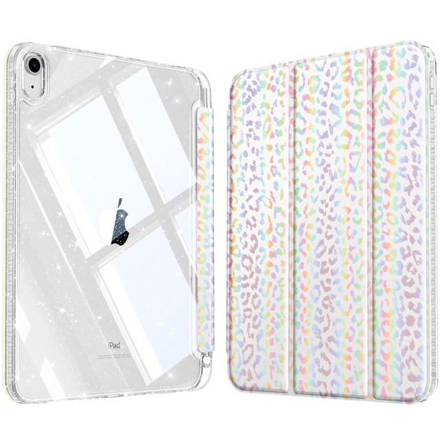 Funda para tablet FINTIE para iPad 11" 2025 y 10.9" 2022, leopardo blanco