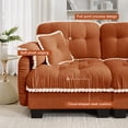 thumbnail image 6 of Harper & Bright Designs Chenille Loveseat Sofa with 2 Ottomans, Cloud Couch Chaise Lounge, 2 Seater Tufted Sectional Sofa with Deep Seat and 4 Pillows for Living Room, Orange, 6 of 12