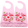 thumbnail image 1 of 2Pack Waterproof Adult Bib Mealtime Design 88x48cm Pink Clothing Protector For Elderly Disabled Patients, 1 of 4
