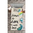 thumbnail image 3 of Ambesonne Unicorn Quilted Bedspread Set 2 Pcs, Dreamer Pony, Twin Size, Cream Blue Black, 3 of 3