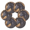 thumbnail image 2 of Haosy Set of 6 Drink Woven Coaster with Holder Heat Resistant Non-Slip Bar Coasters 4 Inches Black Horse with Stars, 2 of 7